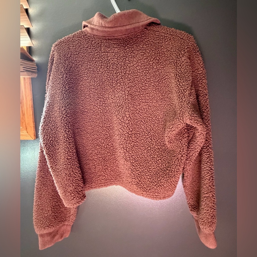 Pink Rose Teddy Sherpa Jacket in Rust/Rose Color - Picture 2 of 3